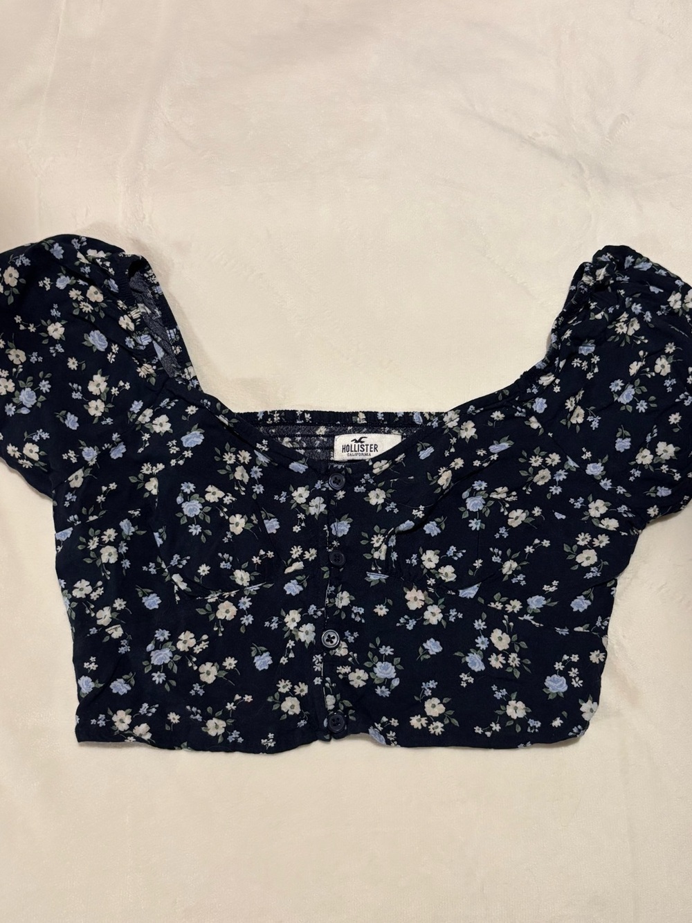 Hollister Navy Floral Top